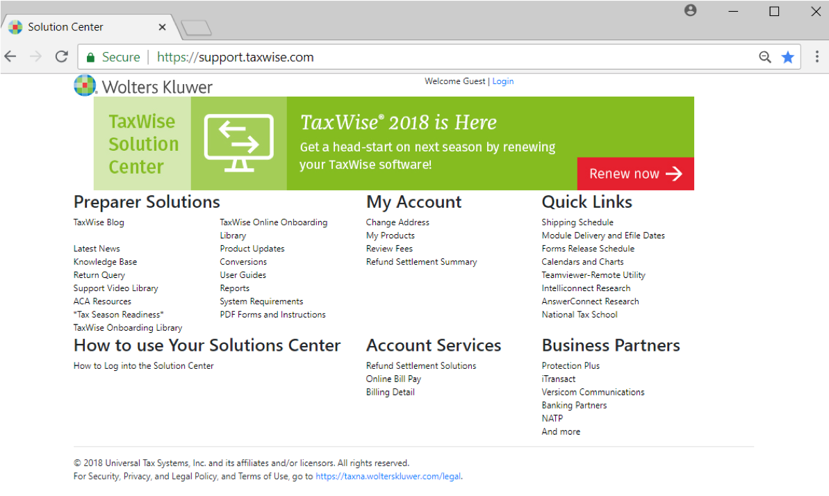support TaxWise Login